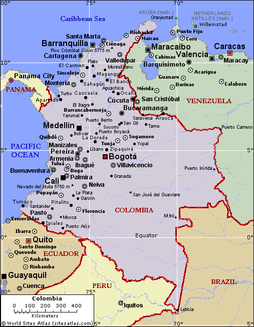 kolumbien Map